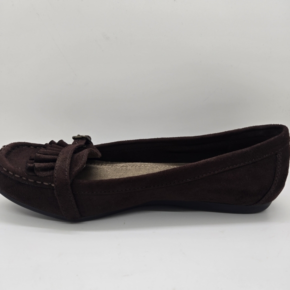 American Eagle Brown Shoes 7.5 Womens Suede Moccasin Loafer - Picture 4 of 12